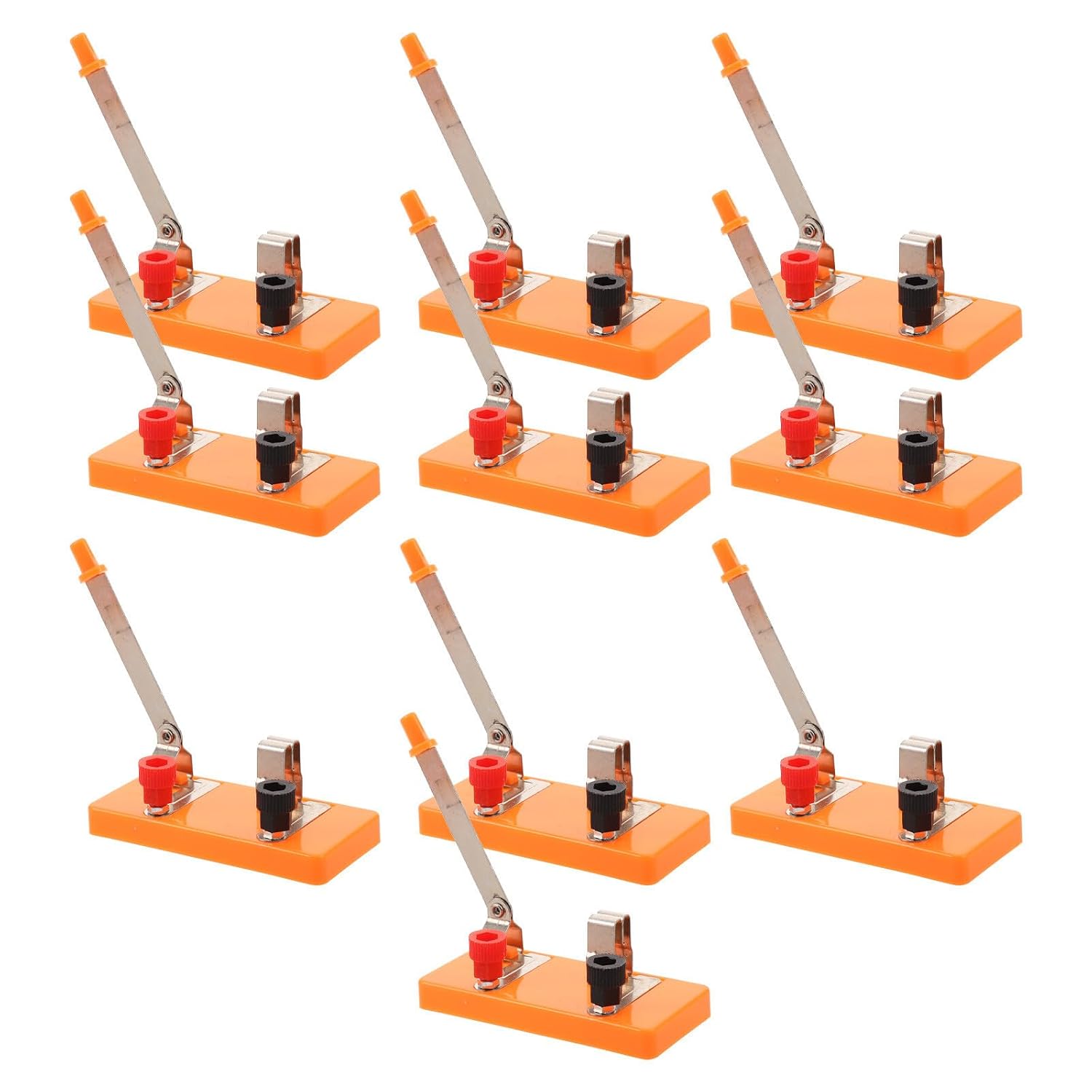 10pcs Single Pole Electrical Knife Switch for Physics Experiment, Stable Operation with Plastic and Metal Material, for Educational Team Activities and Classroom Electrical Circuit