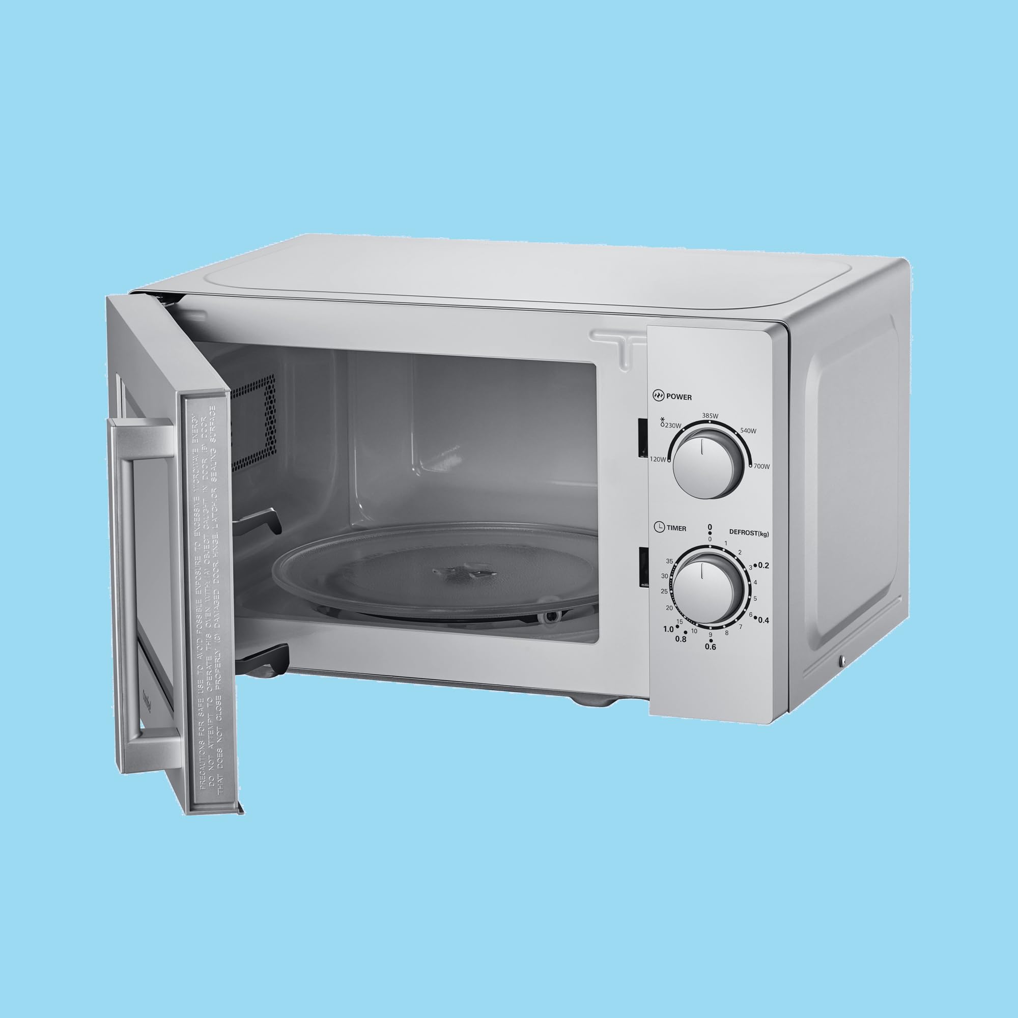 Comfee CMSN 20 Mikrowelle Solo 20L 700W 5 Leistungsstufen Silber