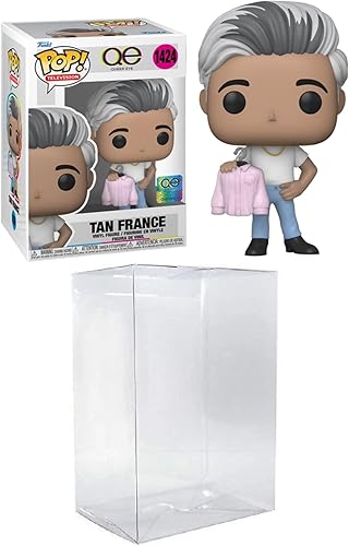 Funko ¡Pop! TV: Queer Eye - Tan France con un protector de ático de Byron