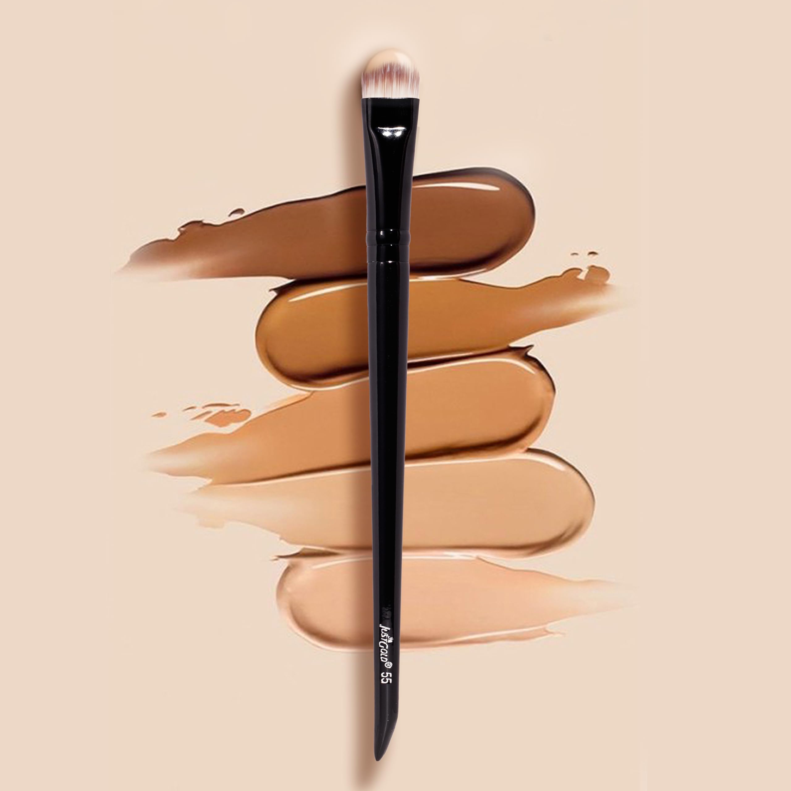 JustGold Flat Shader Concealer Brush for Applying or Blending Cream Contour or Cover Foundation #55-image-40
