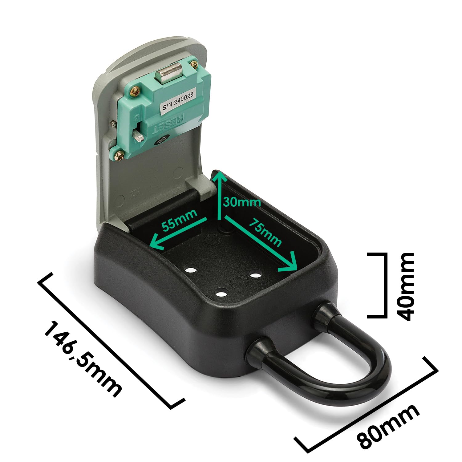 Velamp IRONGUARD IG012 - Cassetta di sicurezza per chiavi - Con lucchetto – Contenitore standard - Resistente alle intemperie - Combinazione a 4 cifre - Ideale per chiavi ingresso casa, garage e B&B