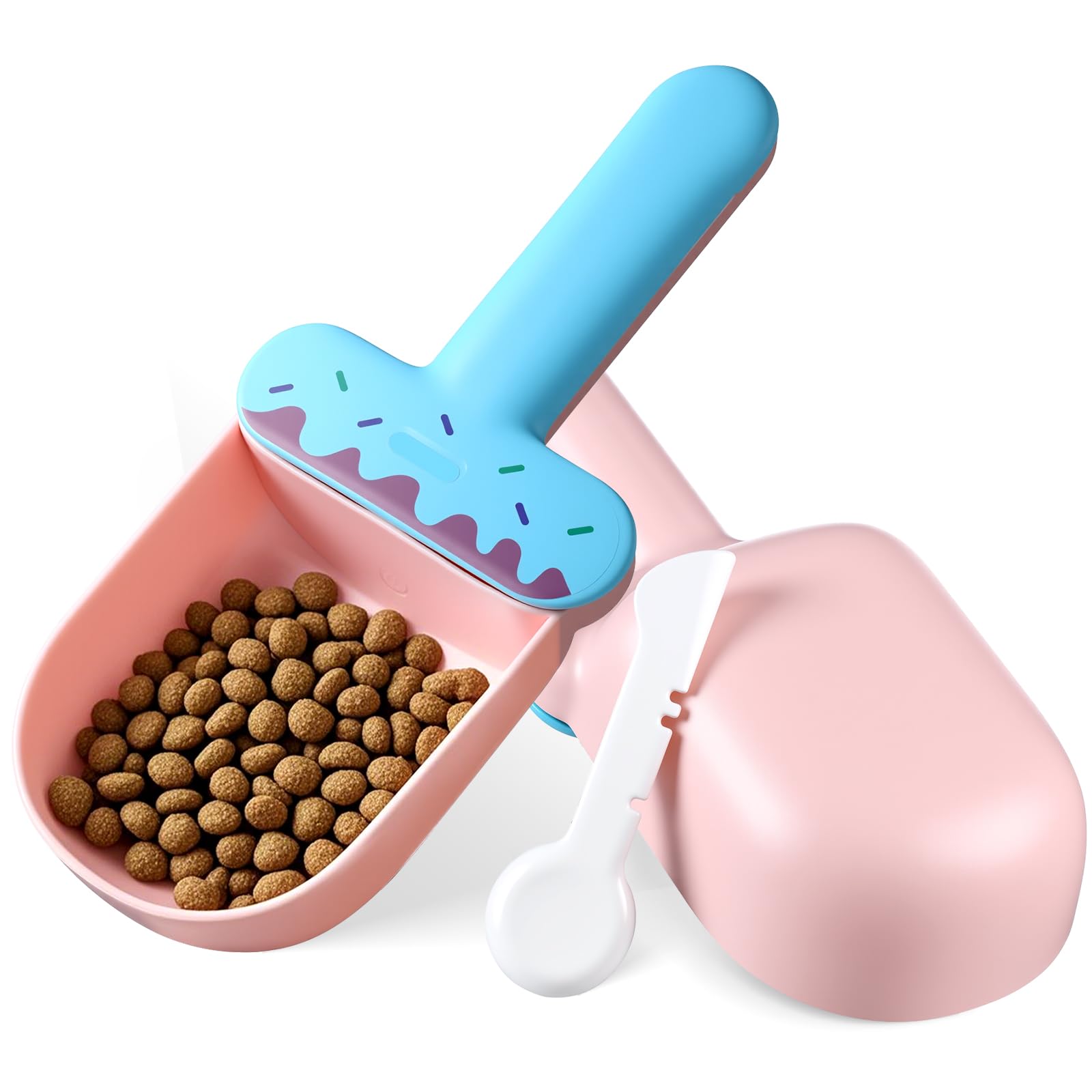 Hushee Pet Food Scoop, Sealing Clip, Dog Food Scoop, Can Opener, Canning Spoon, 4 in 1 Multifunctional Combination Set Suitable for Dog, Cat, Ferret,