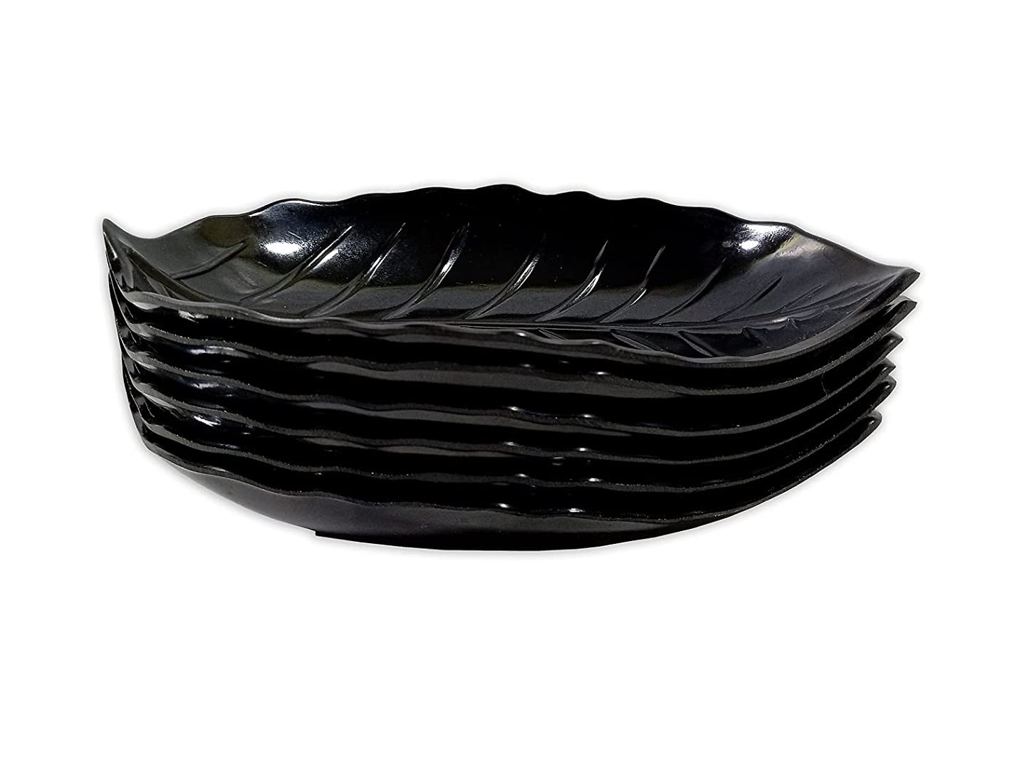 LPINE Melamine Leaf Shape Solid Color Unbreakable Microwave Safe Snack Plattes Leaf, Poha, Rice, Samosa, Burger Set of 4 Plates.