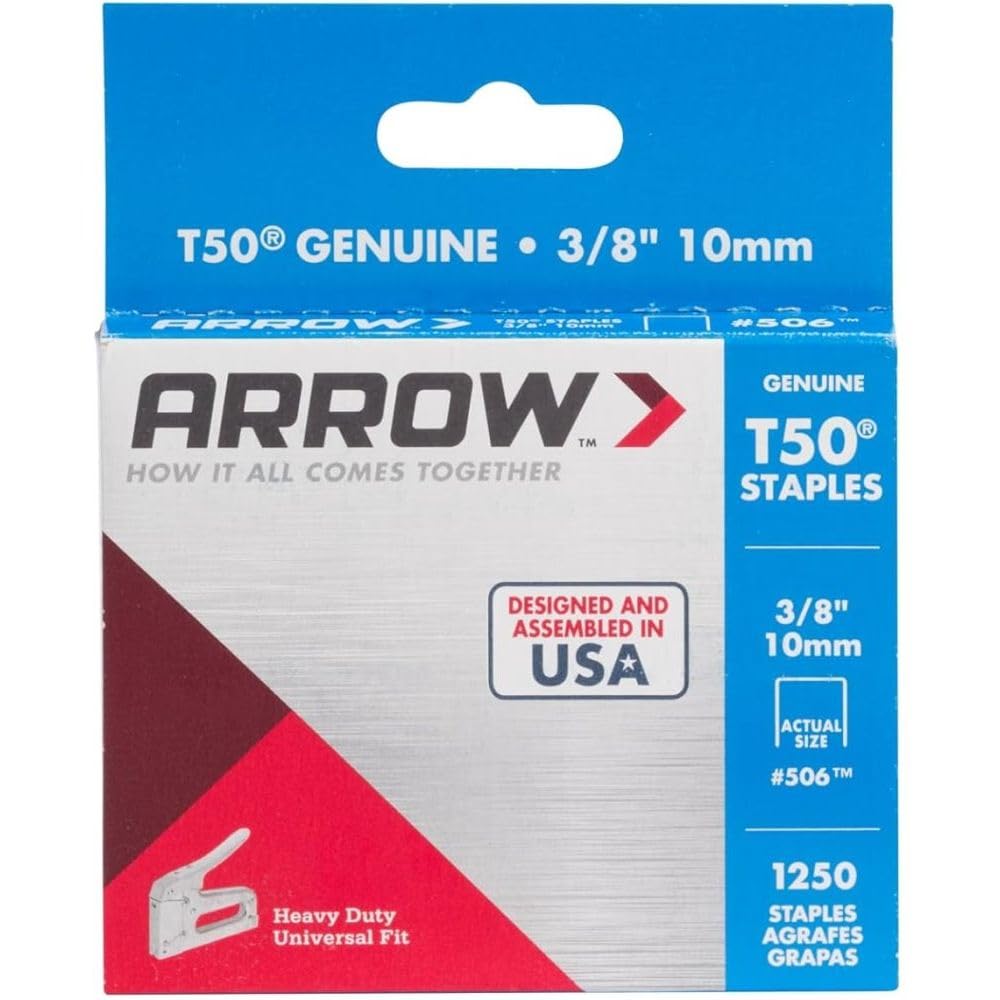 Arrow Fastener 506-5 Genuine T50 3/8-Inch Staples, 1250-Pack - 5 Pack