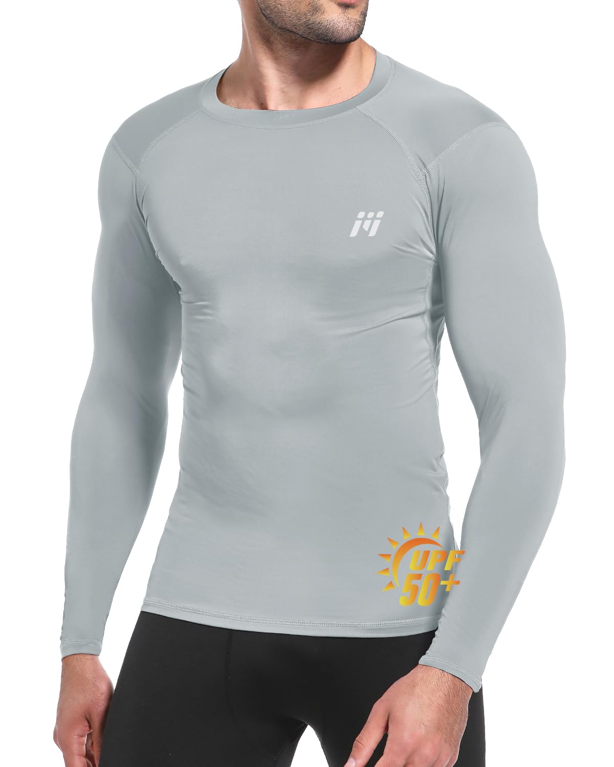MEETWEE Rash Guard UPF50+ Kompressionsshirt Herren Langarm Kurzarm Funktionsshirt, UV Shirt Top Schwimmen Männer Sportshirt Surfen Schnelltrocknend Atmungsaktiv
