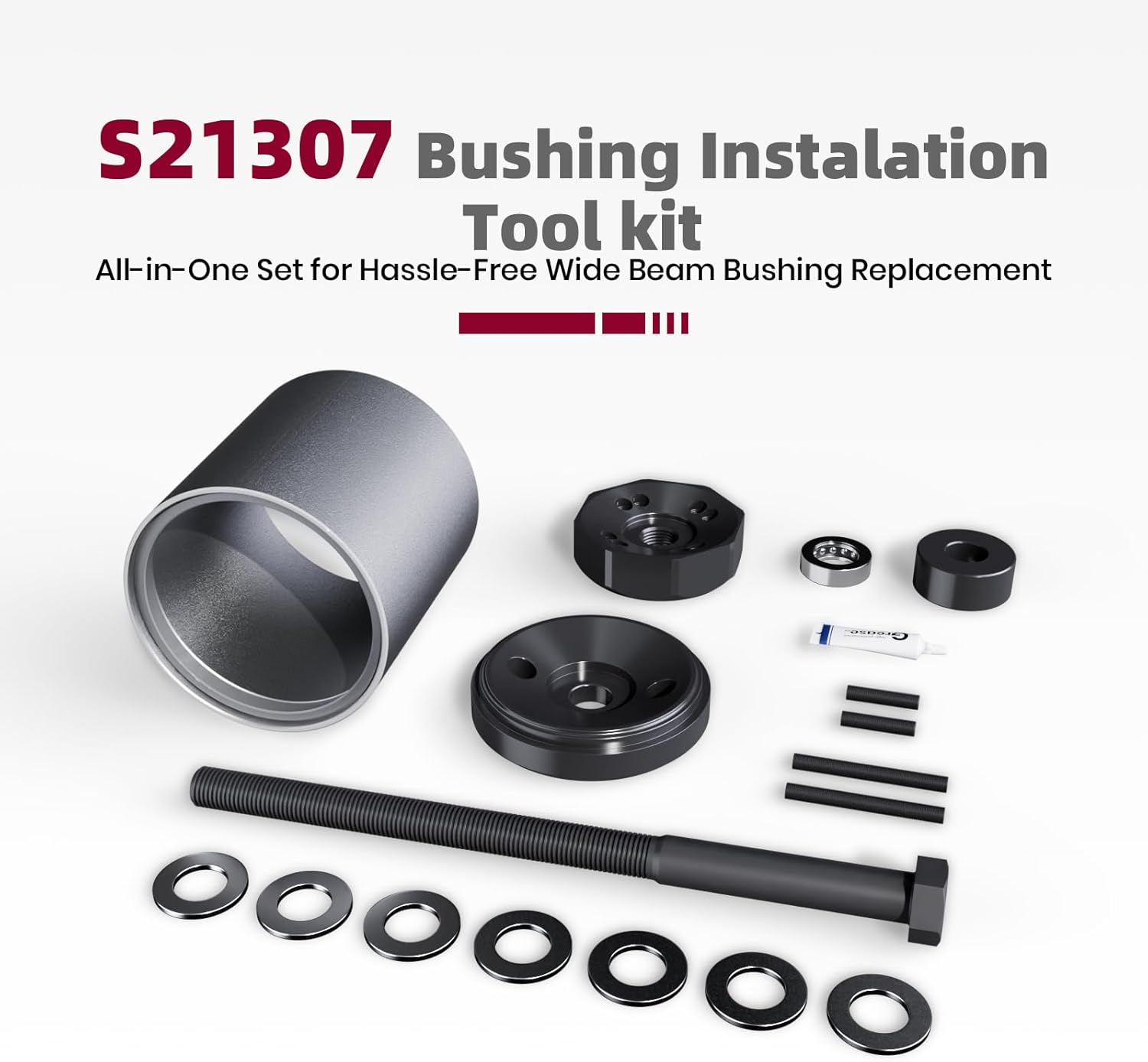S21307 Bushing Installation Tool Replacement for Hendrickson S-21307, E9575, TRB5912-T | Fits Turner Intraax Wide Beam Bushing | Easily Remove & Install While Suspension On