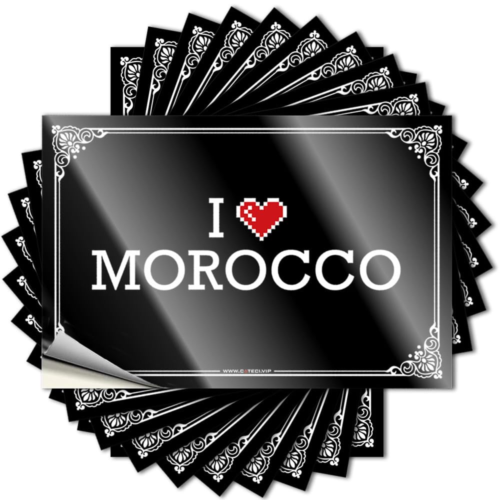 I Love Morocco Helmet Small - Housewarming Gift Stickers Self Adhesive Sticker(6X9CM)
