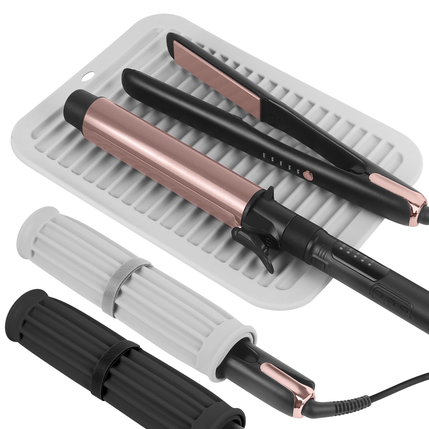 DeepKlean Large Silicone Heat Resistant Mat, Professional Hot Hair Tools Mat for Curling Iron, Flat Iron, Hair Straightener, Portable Hot Pad Cover