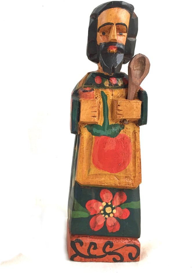 AltiplanoMedium San Pasqual Kitchen Saint - 8" Tall Hand Carved, Made in Guatemala