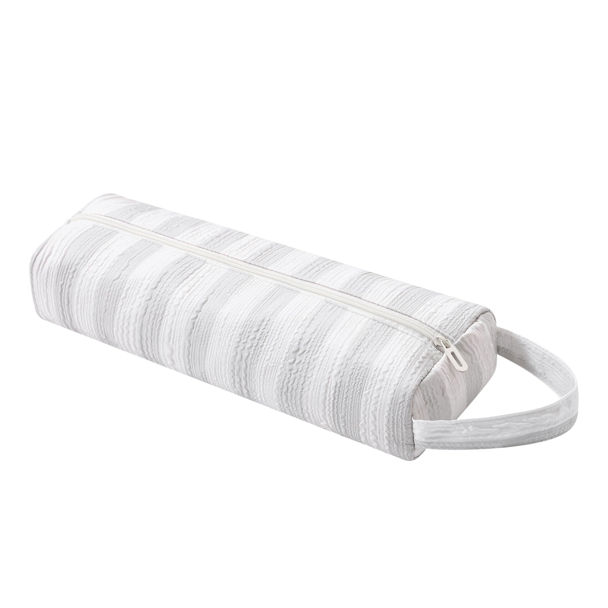 RSRSLEII Striped Hair Tools Travel Bag, Portable&amp;Foldable, Gray&amp;White