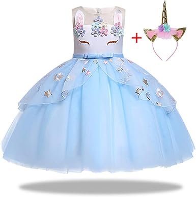 Amazon.com: Vestido de unicornio de flores para niñas, vestido de princesa  para desfiles, fiesta de cumpleaños : Ropa, Zapatos y Joyería