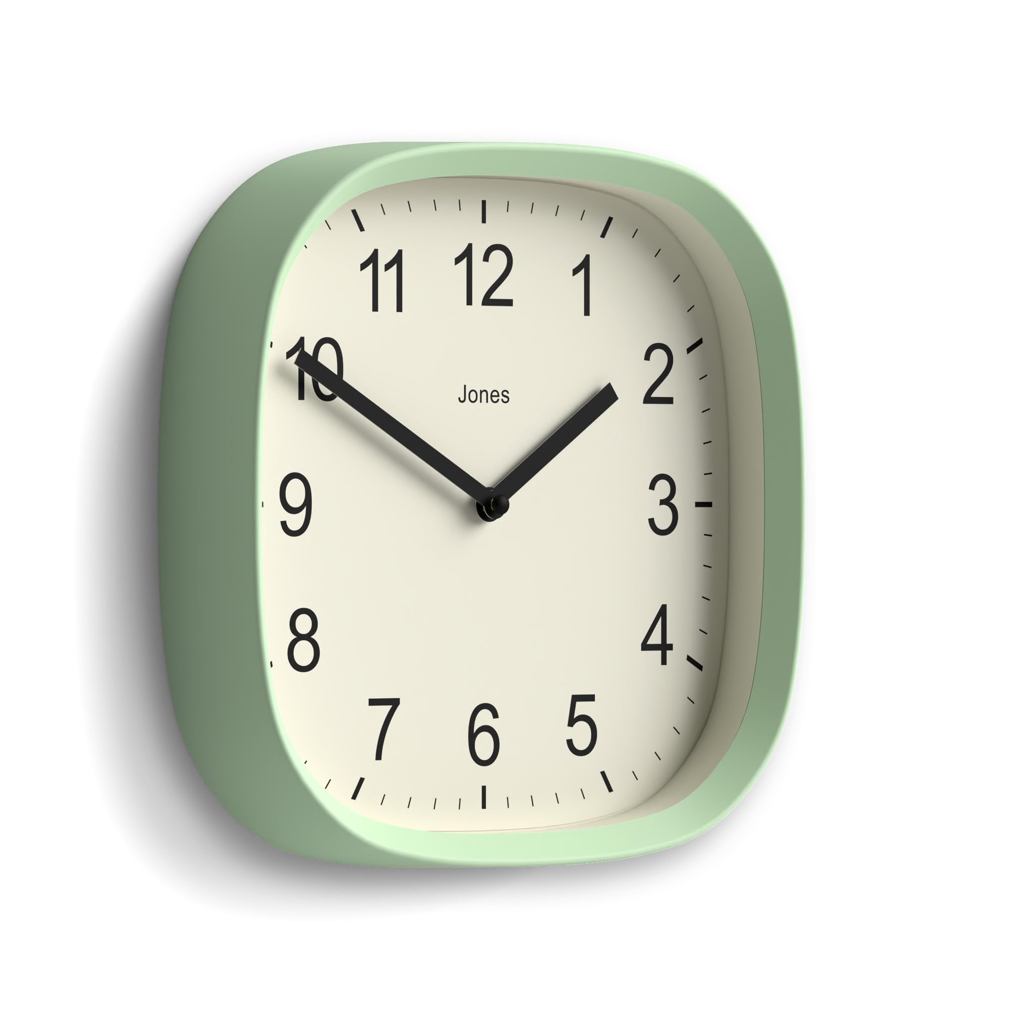 Jones Clocks® Sprite wall clock, Neo Mint Green, 25 x 25 x 5cm - Image 2