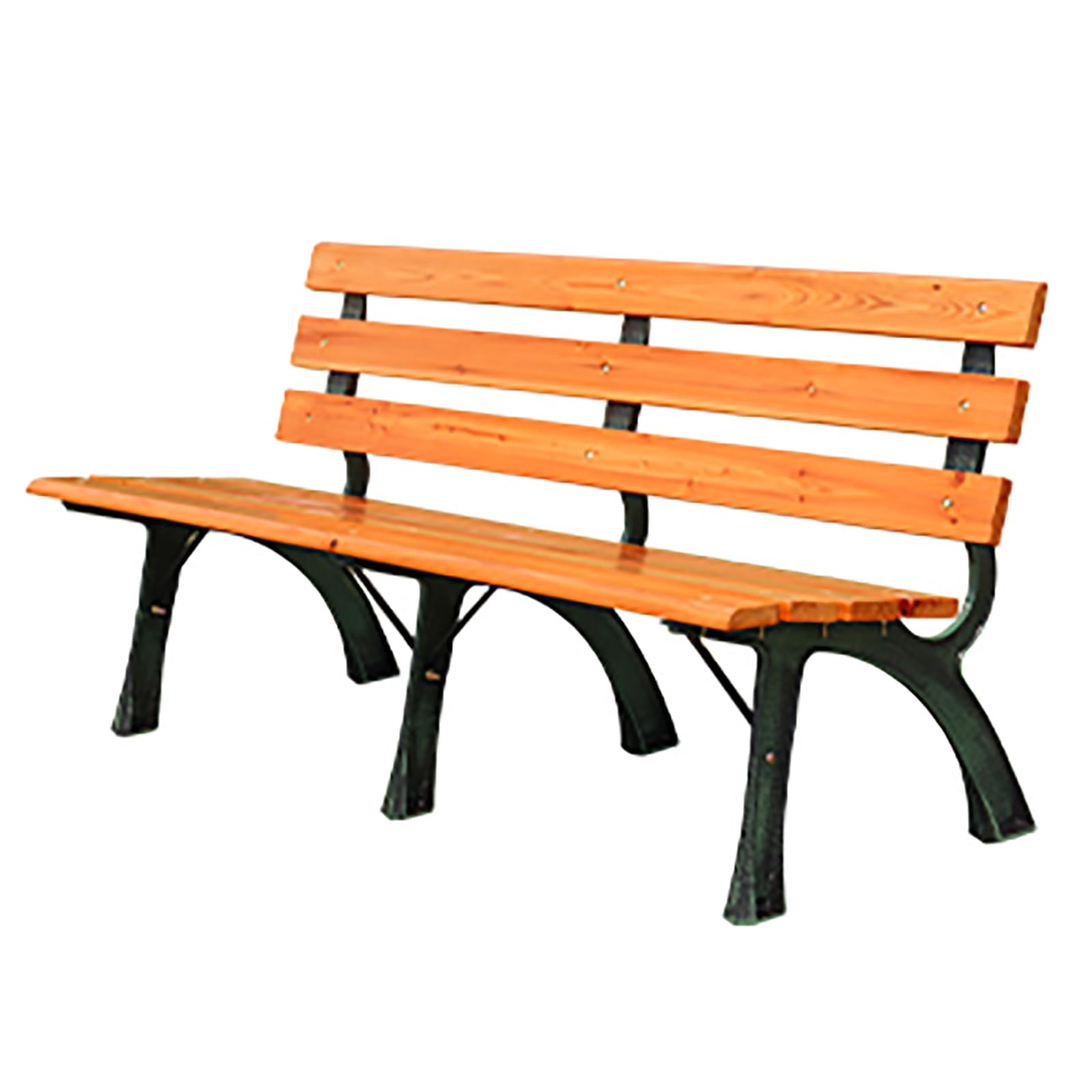 GTHTUHFD Garden Bench, Outdoor Patio Bench, 2-3 Seat Slatted Chair With Inclined Backrest, Metal Frame, Outside Furniture For Yard Park Lawn, Easy Assembly,150cm/59in