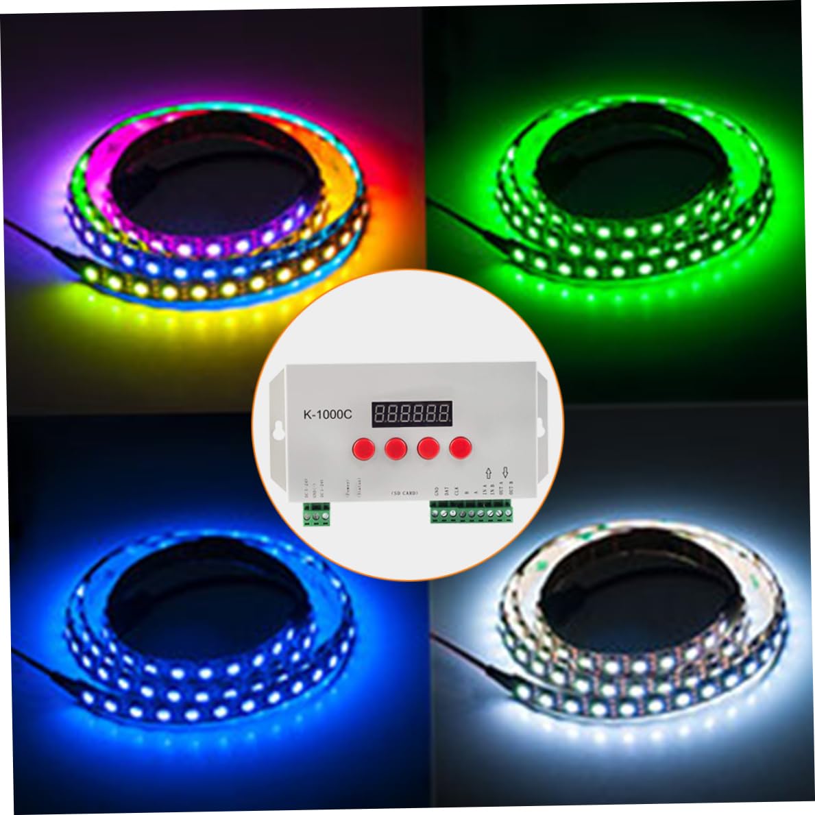 Controller per Strisce LED programmabile K-1000C con Scheda, Supporta 2048 Pixel WS2812B APA102C SK6812, Controller Pixel LED per Illuminazione Fai-da-Te