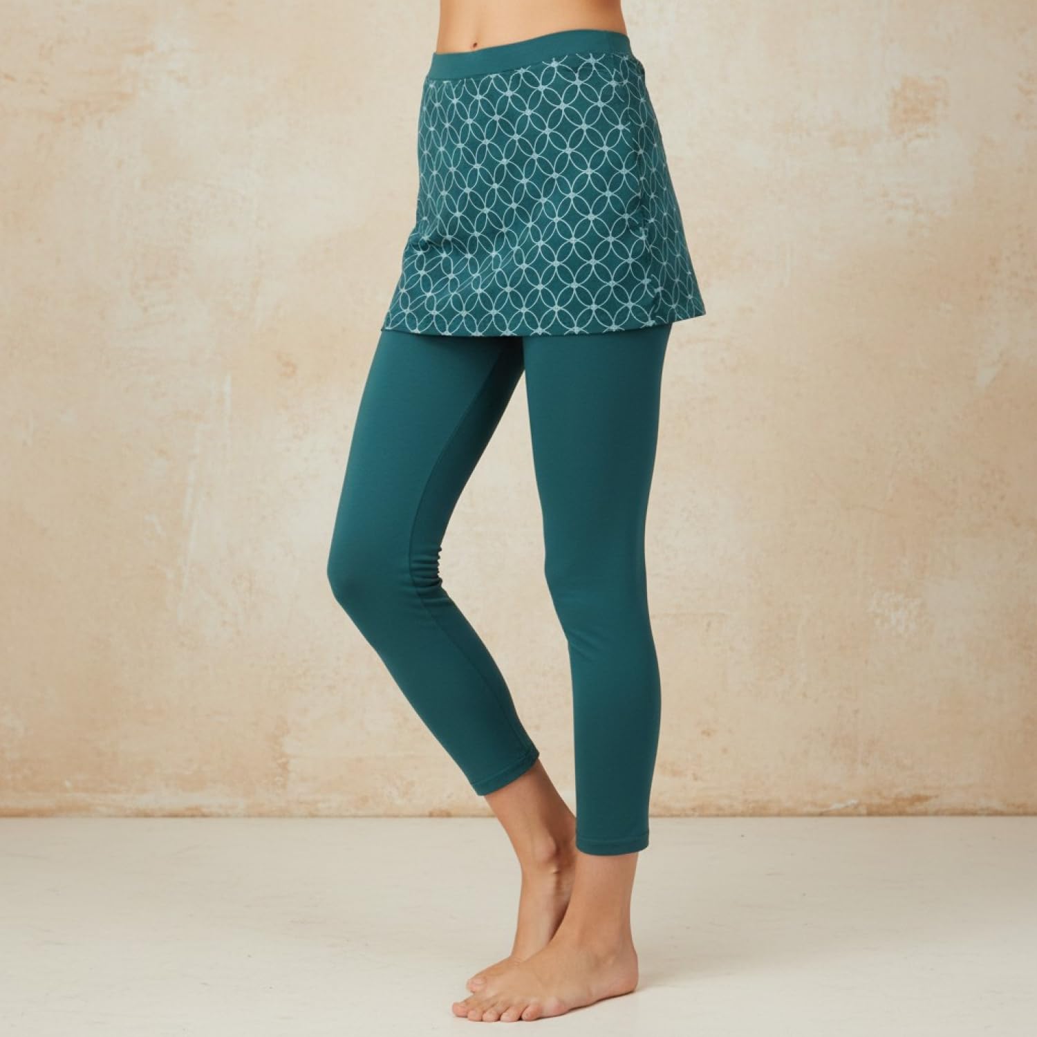 GURU SHOP Yoga-Hose, Leggings mit Minirock aus Bio-Baumwolle, Damen