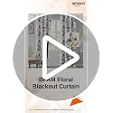 Image of BFAM Floral Print 100% Blackout Curtain with Black Linning at Back, Floral Print Curtains for Living Room /Bedroom Thermal Insulated Energey Saving Blossom Curtain, Pack of 1 Curtain