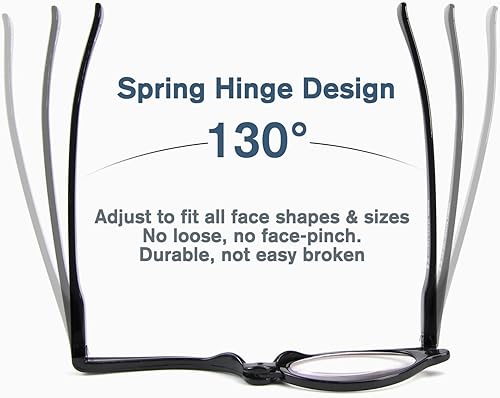 Miniatura 4 de 2 Pairs Makeup Reading Glasses for Women, Magnifying Flip Down Cosmetic Readers, Make Up Glasses with Spring Hinge Negro&azul,Negro y