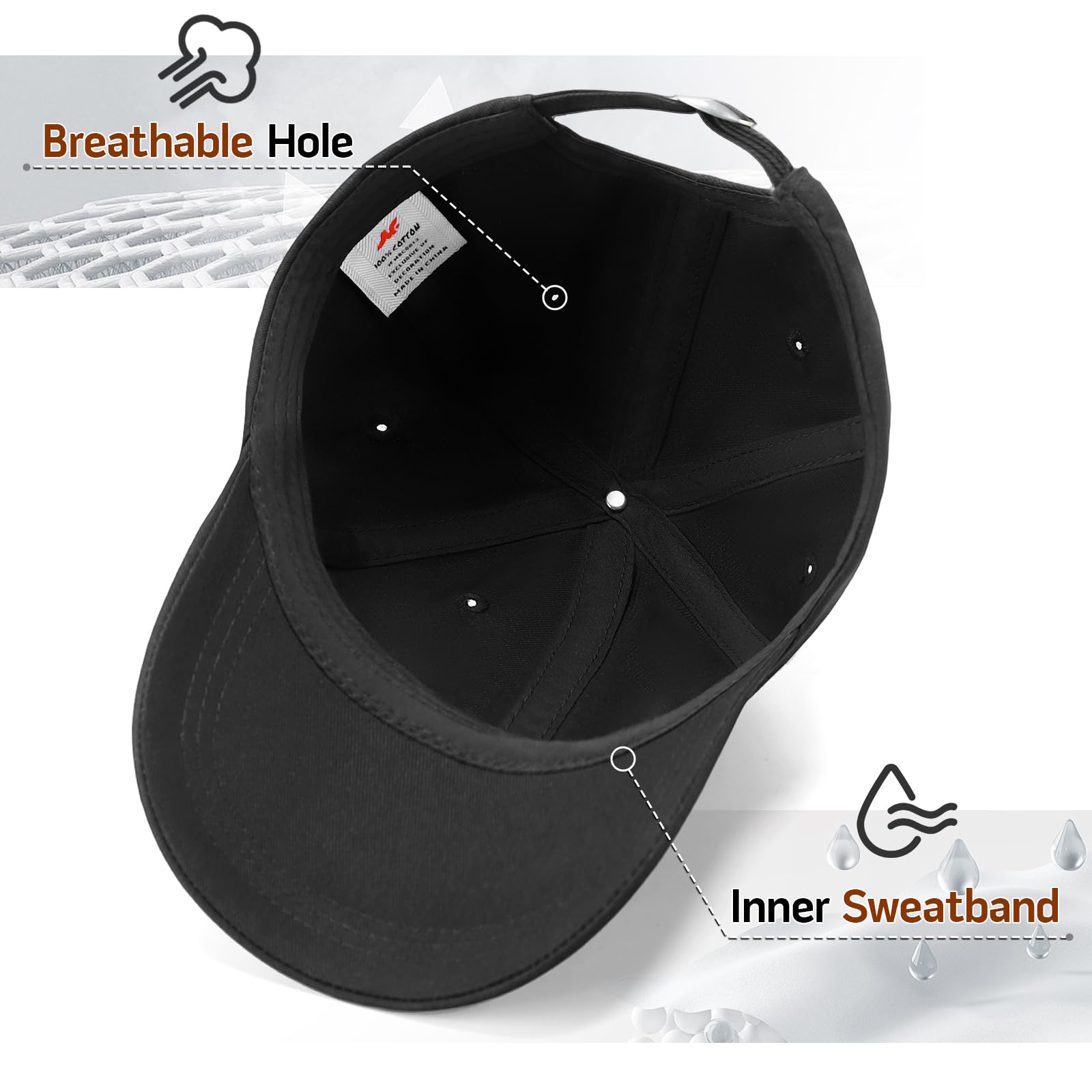 Gorra de béisbol ajustable de algodón suave sin estructura para hombres y mujeres