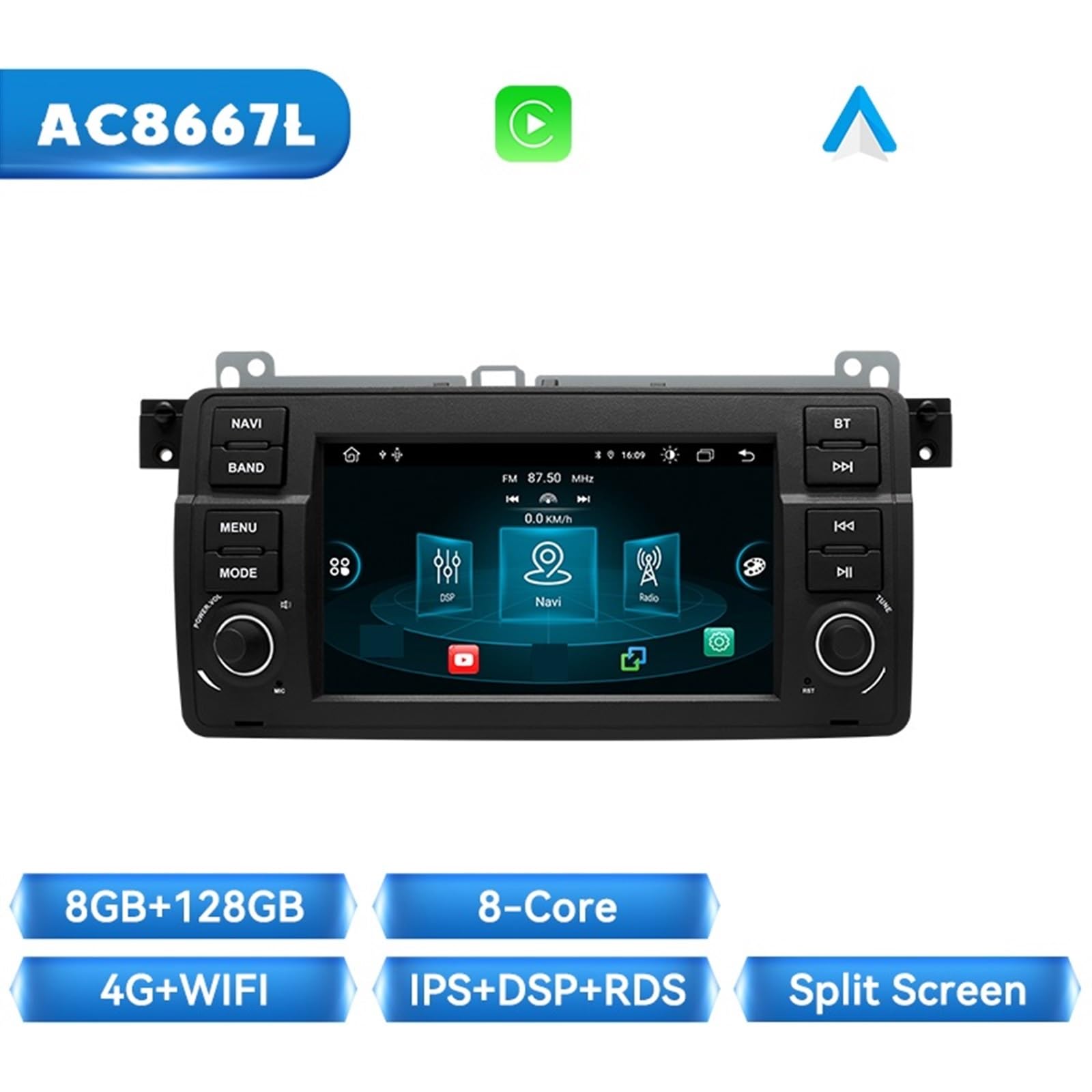 Navigatore Satellitare unità di Testa Audio di Navigazione Multimediale for Auto(8Core 8GB 128GB)