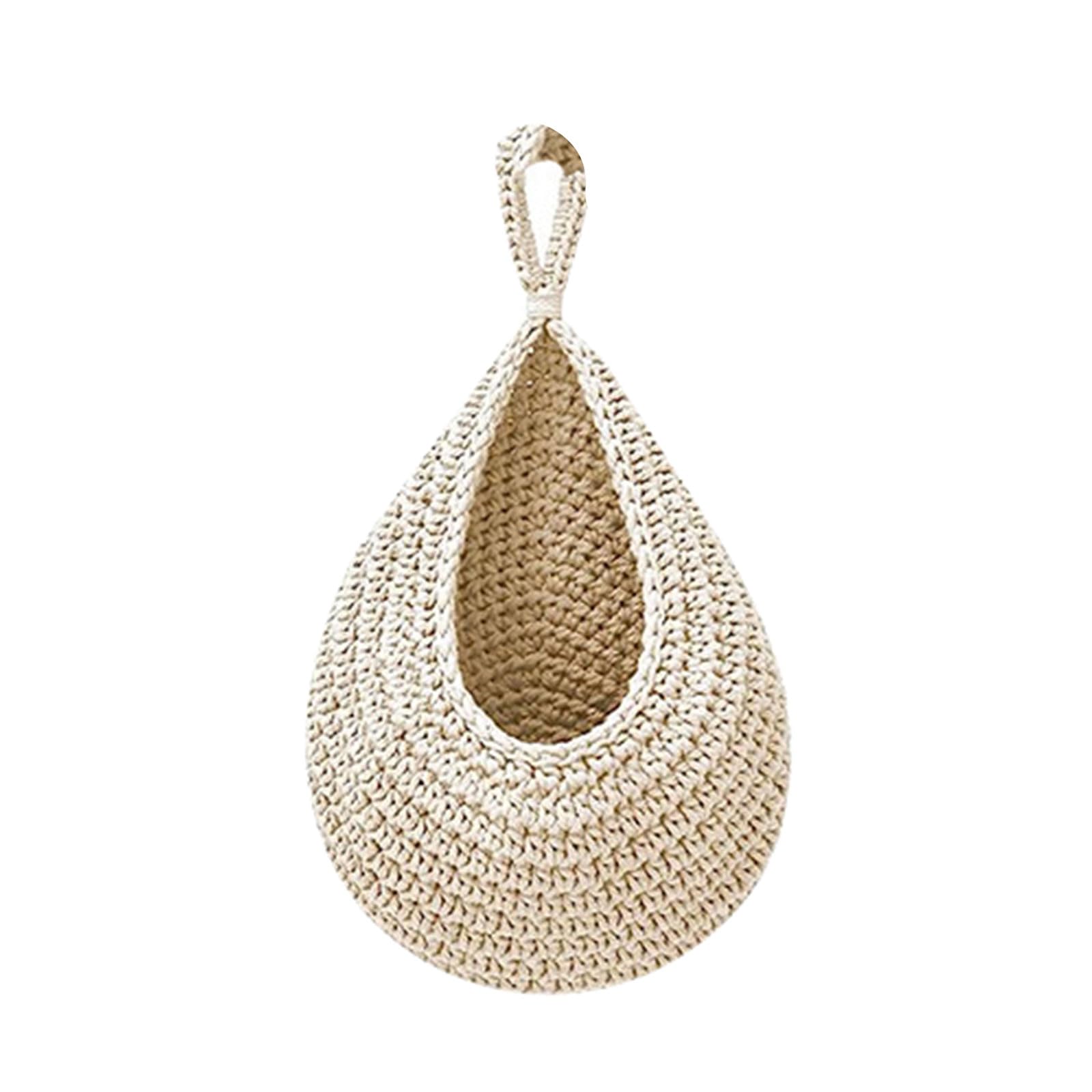 Wall Hanging Baskets Kitchen Teardrop Hanging Baskets Handwoven Plant Basket for Vegetable Potato Onion Storage Teardrop Storage