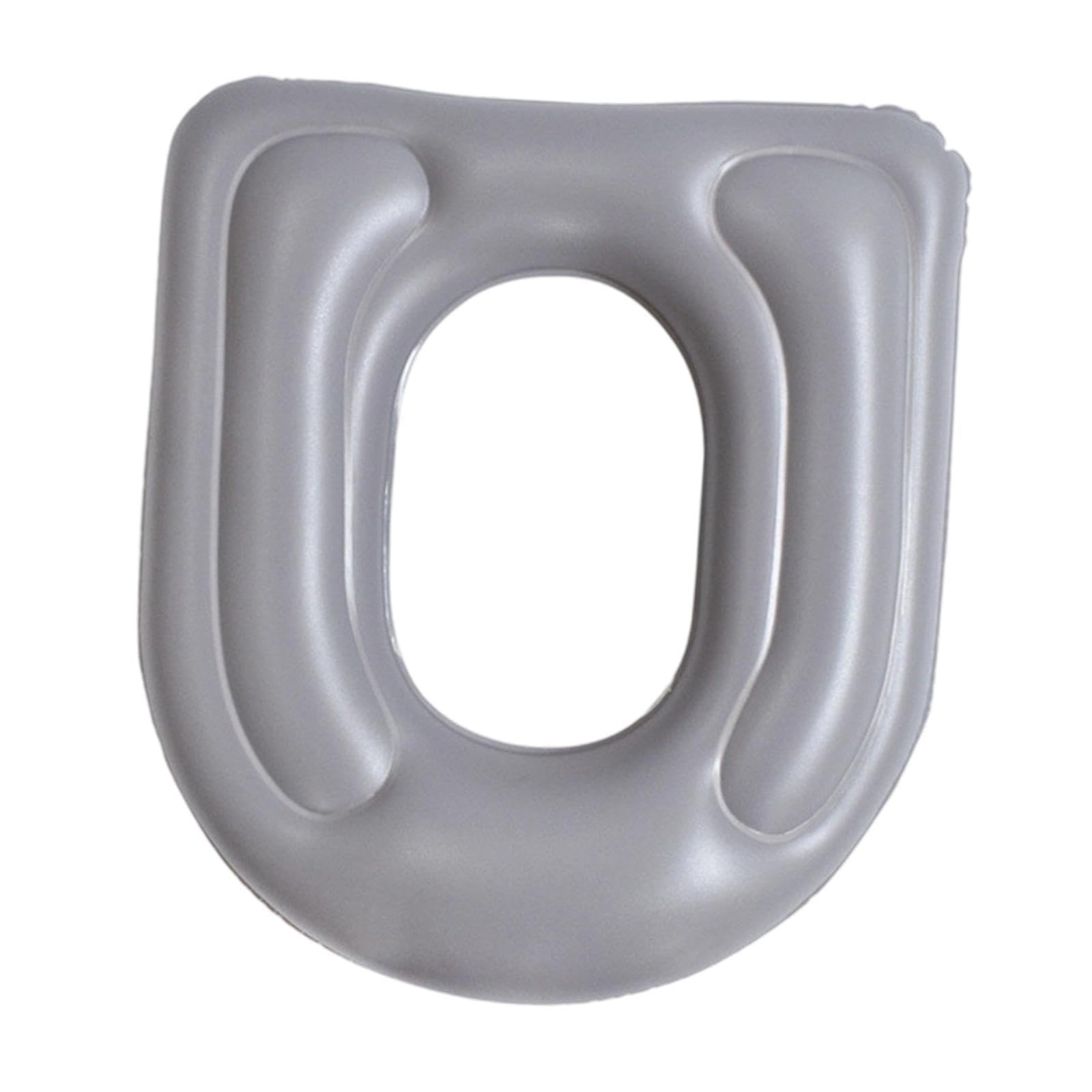 Cuscino per sedile WC gonfiabile con ventose, multifunzione, comodo, con gonfiaggio ad, per uomini in viaggio, Grigio