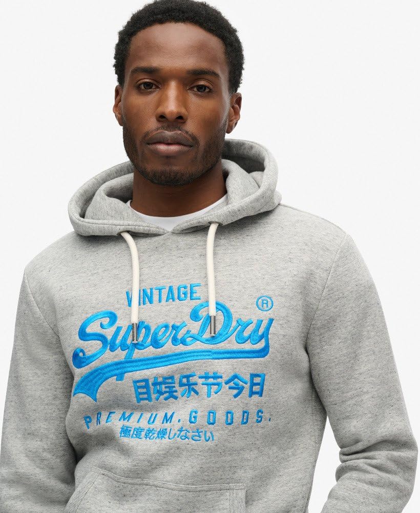Superdry Męska neonowa bluza z kapturem z nadrukiem graficznym