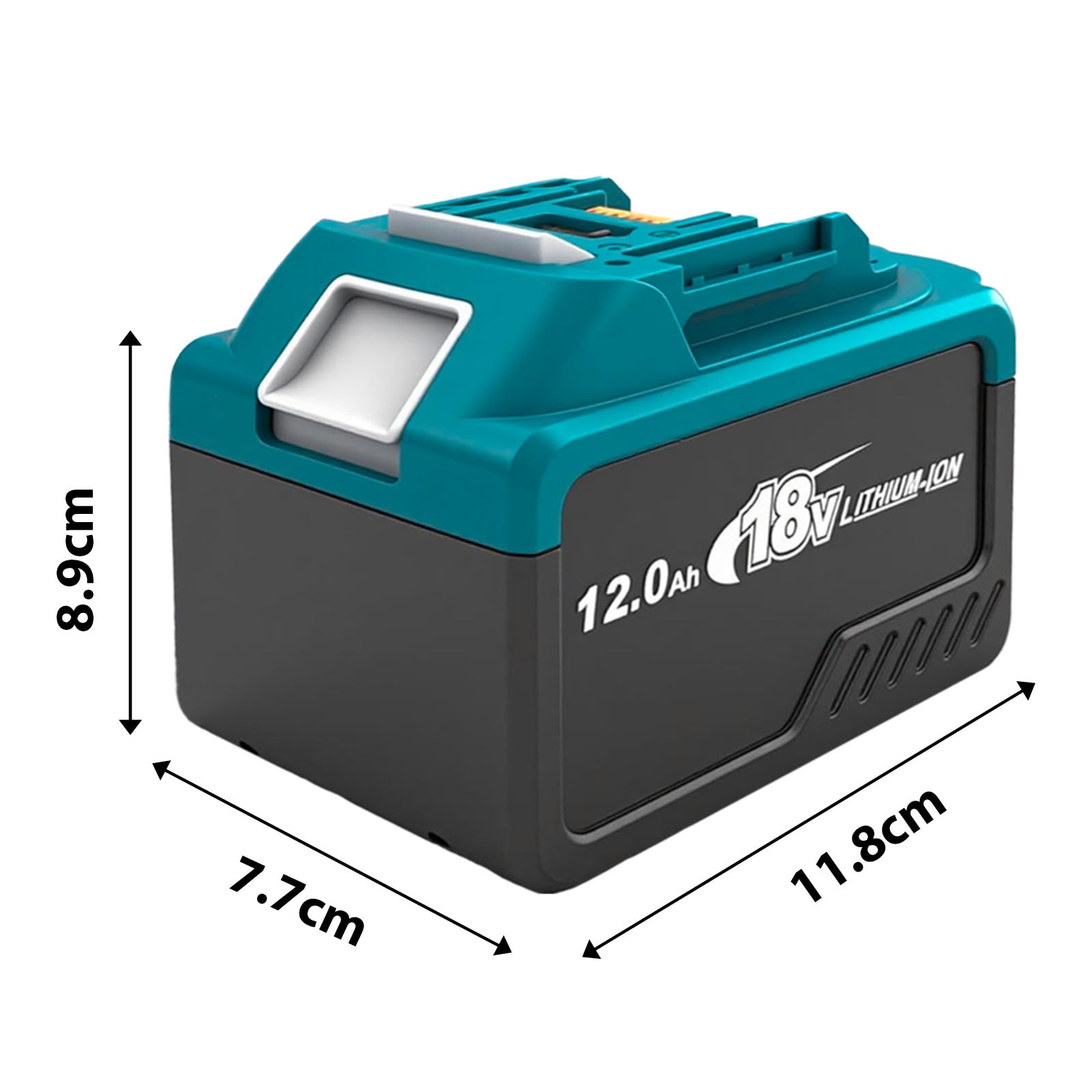 Juego de 2 baterías de iones de litio de 2,0 Ah 18 V con salida tipo C, batería de alta capacidad para herramientas eléctricas inalámbricas de 18 V, indicador de carga LED y protección múltiple