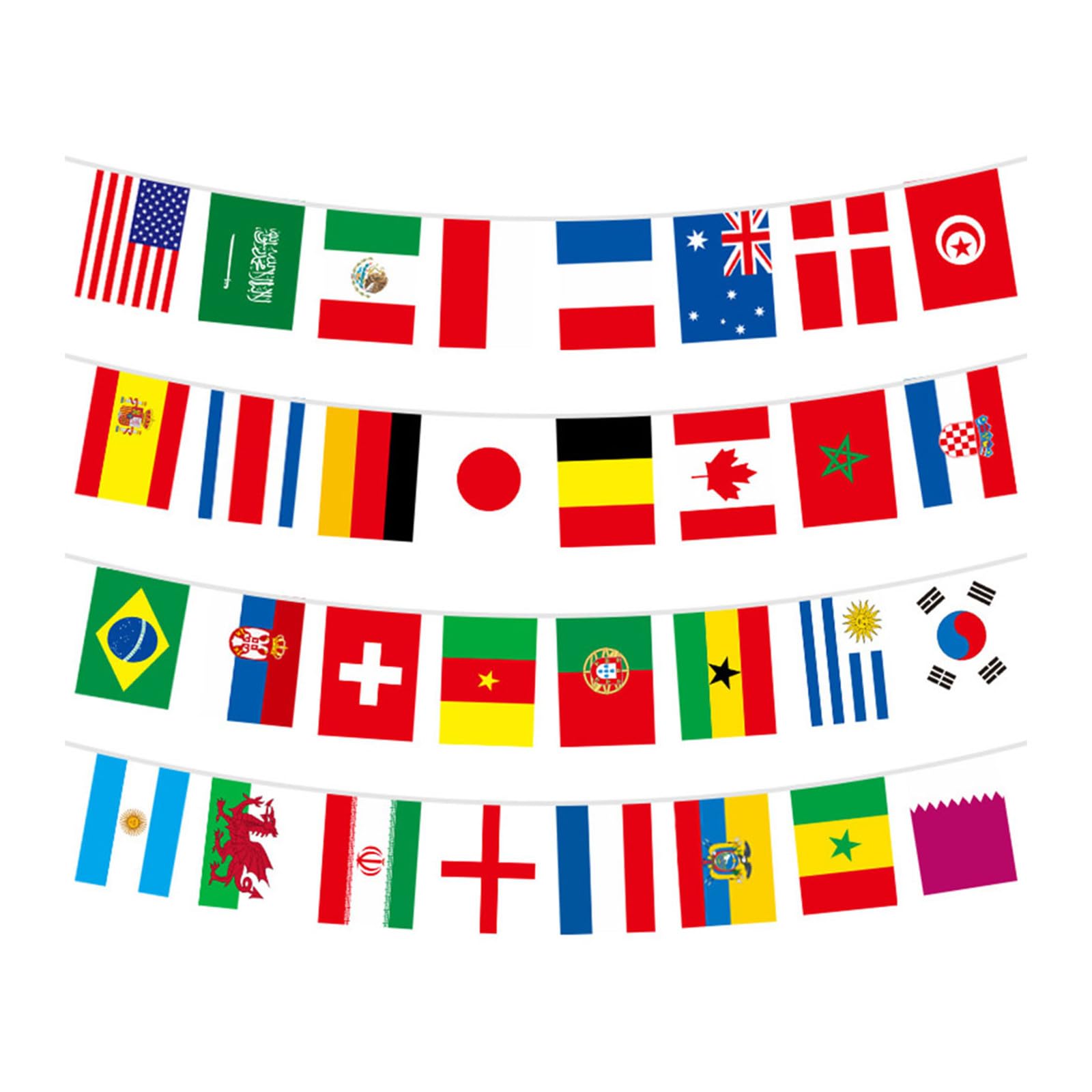 NUOBESTY 1 Set of Countries String Flag Banner, Cup Party Decor, World National Flag String for Sports Clubs And Bar Events