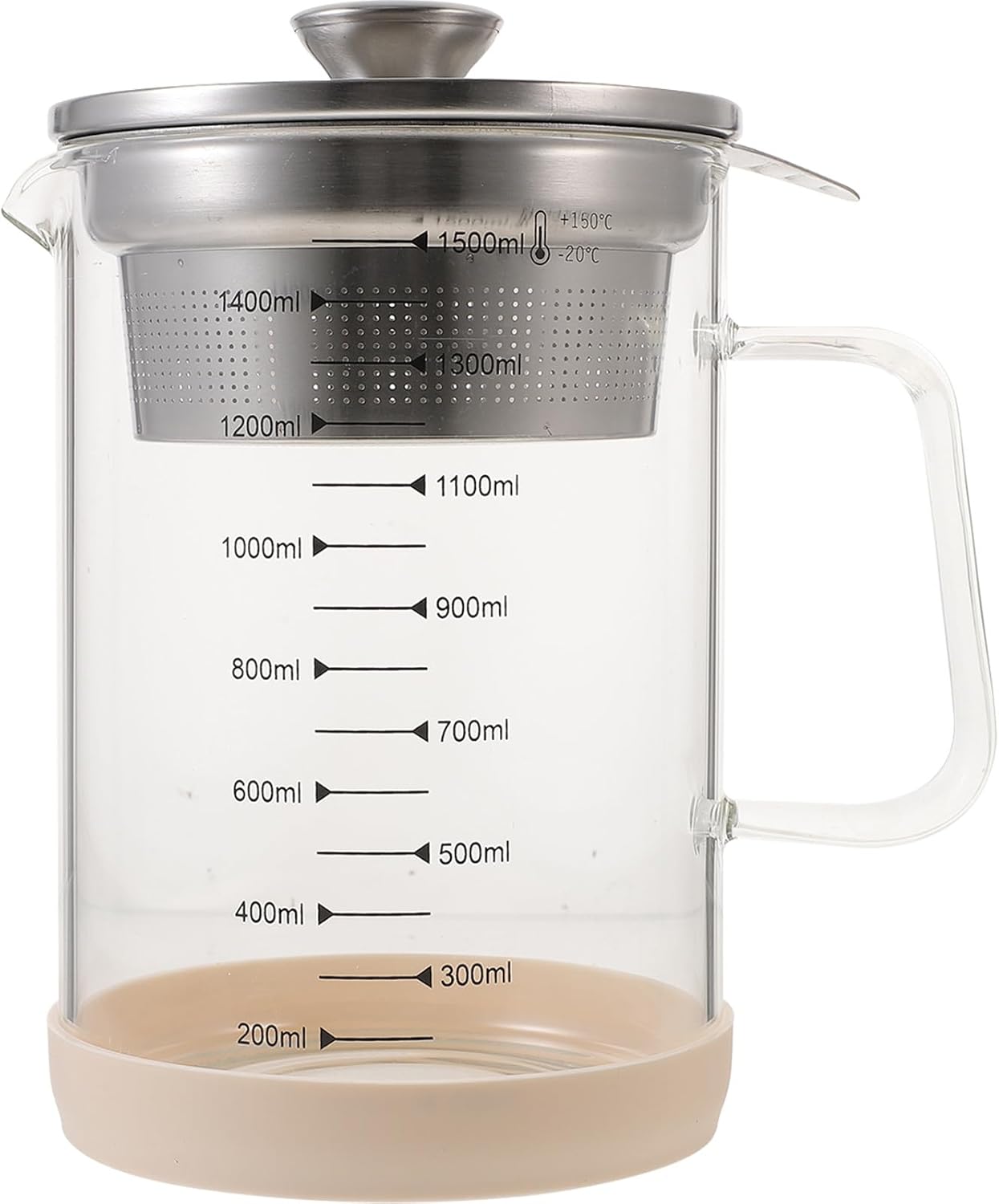 Glass Pitcher Food Strainer Soy Milk Filter Container Wide Application And Fine Mesh Filter For Milk Juice Water Tea Beverages