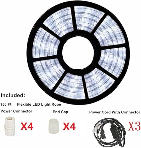 Miniatura 2 de TONESLY Tira de luces LED de Navidad impermeable de 150 pies, 150 pies, 1620 LED, impermeable, para fiestas, Navidad, hogar, cocina, dormitorio,