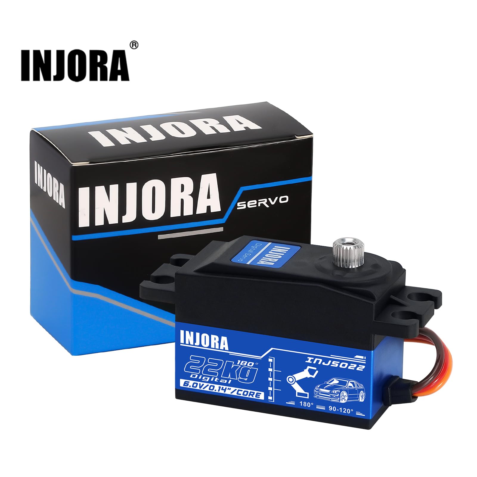 INJORA INJS022 22KG Low Profile Digital Servo for 1/10 RC Car Robot Model Upgrade