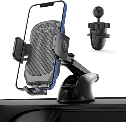 Soporte de teléfono para teléfono celular de automóvil salpicadero parabrisas brazo de ajuste multiángulo ultra duradero 3 en 1 Soporte de teléfono