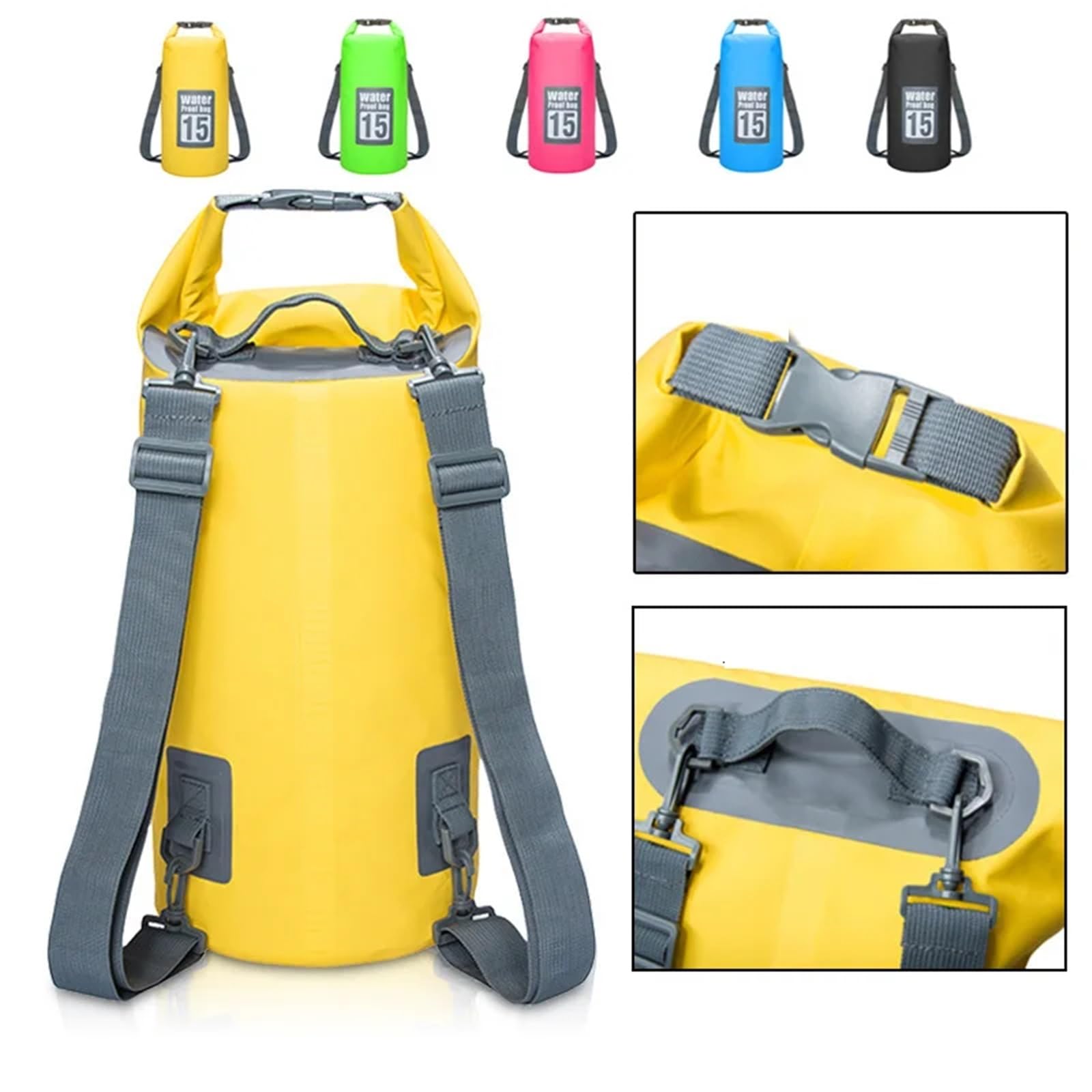 Dry Bag Borsa Impermeabile per Lo stoccaggio di Sport all'Aria Aperta in PVC per Canoa, Kayak, Rafting, Nuoto, Kit da Viaggio, Zaino Zaino Impermeabile(Green,20L)