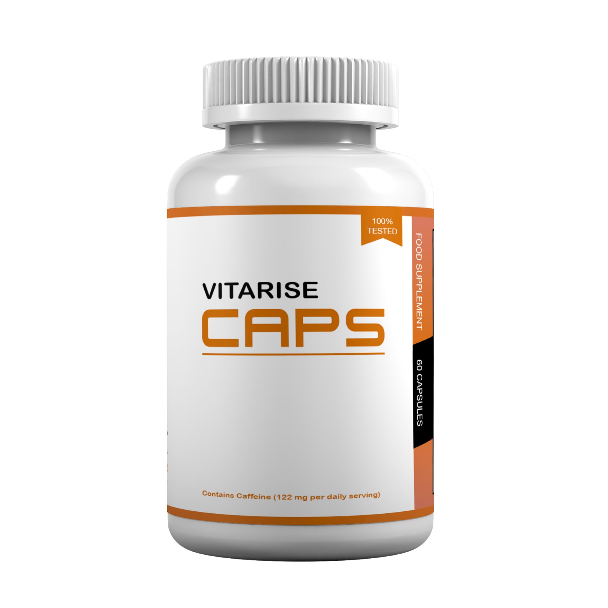 Vitarise Caps – Nahrungsergänzungsmittel mit Koffein, Zink, Chrom & Vitamin B6 – mit Guarana, Apfelessig & pflanzlichen Extrakten – 60 Kapseln