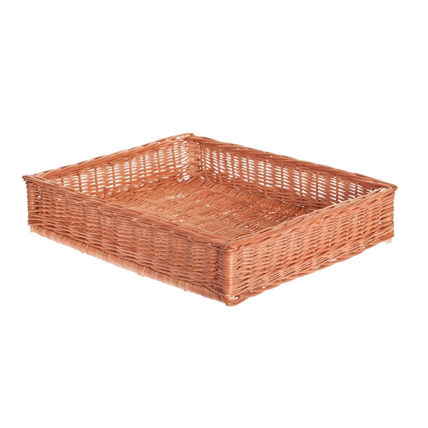 e-wicker24 Présentoir en osier naturel, panier, boite, corbeille caisse de présentation (60x50 H12, Naturel)