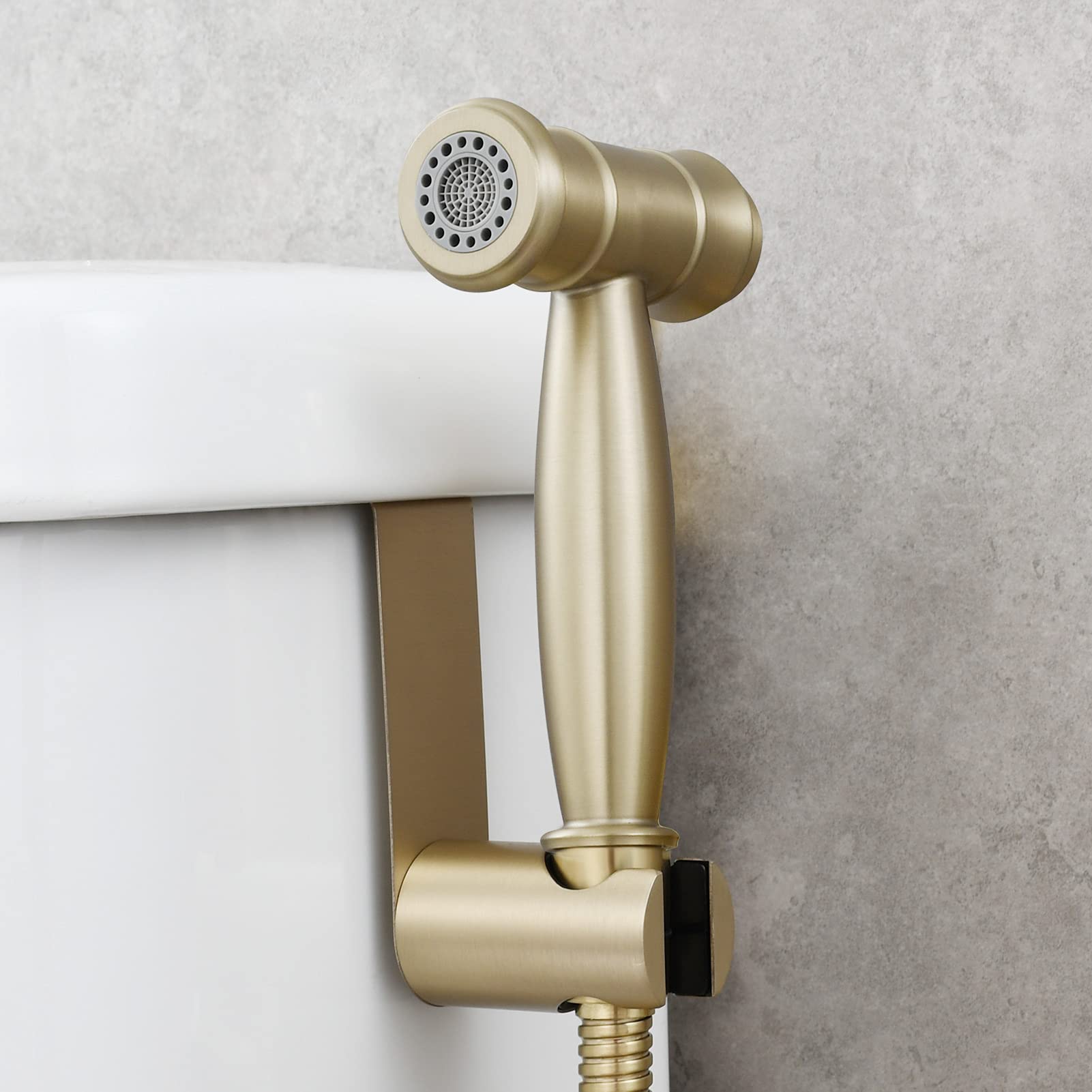 Tecmolog 2 Functions Handheld Bidet Sprayer Head Stainless Steel Bathroom Portable Toilet Shattaf Faucet for Personal Hygiene Brushed Gold WS035J - Image 2