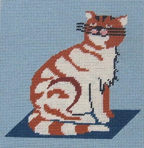 Sew Exciting - Cat, 7.75"X8.25" 12hpi Printed Needlepoint Kit