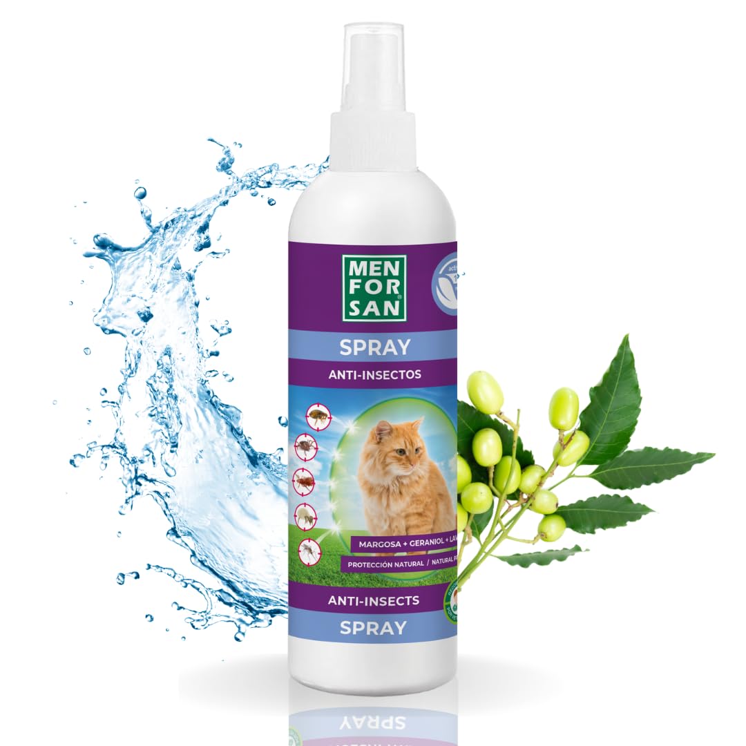 Menforsan Spray Anti-Insectos Con Margosa, Geraniol y Lavandino Gatos - 250 ml