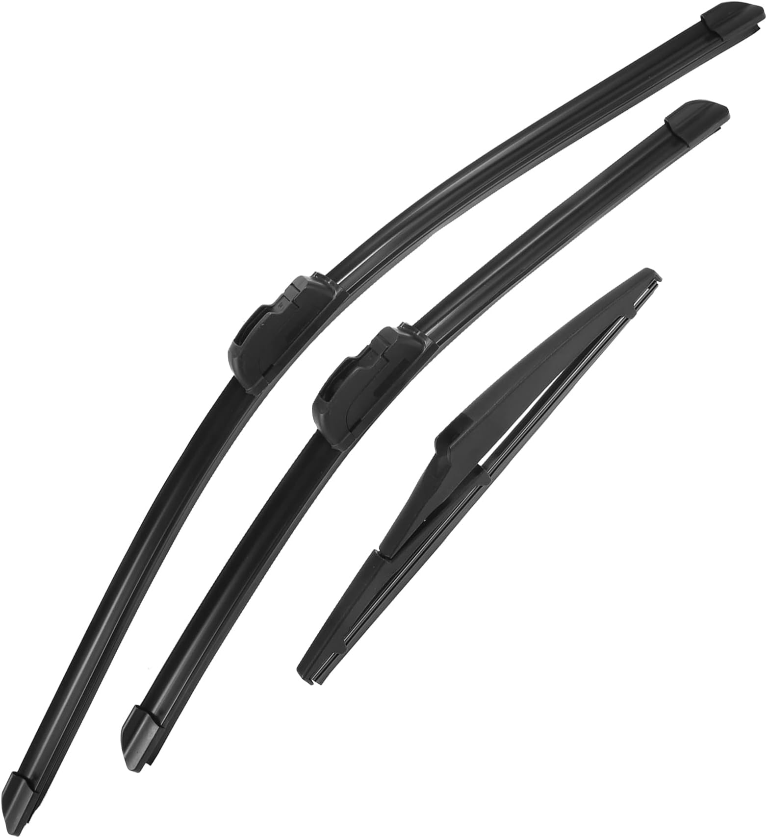 ACROPIX 24" 18" 10" Front Rear Windshield Wiper Blade Set Fit for JEEP Compass with J / U Hook - Pack of 3 Black