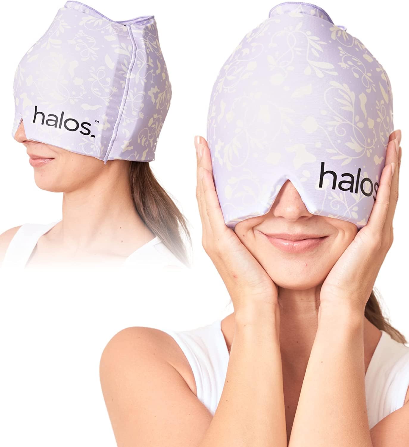 Migraine Relief Cap, 30% Thicker, 2X More Cooling Gel, Stays Colder for Longer, Form Fitting Ice Hat, Ice Pack Head Wrap Relief, Tension Headache Relief Cap (Violet) - FSA|HSA Eligible