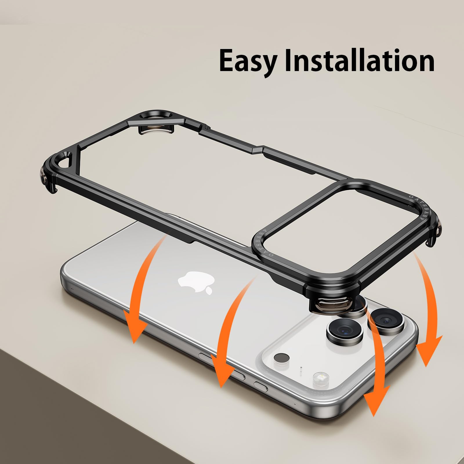 Custodia per iPhone 17 Pro Max, in alluminio, sottile, senza retro, compatibile con MagSafe, in metallo, senza cornice, con 4 angoli airbag, antiurto, protettiva per iPhone 17 Promax (grafite)