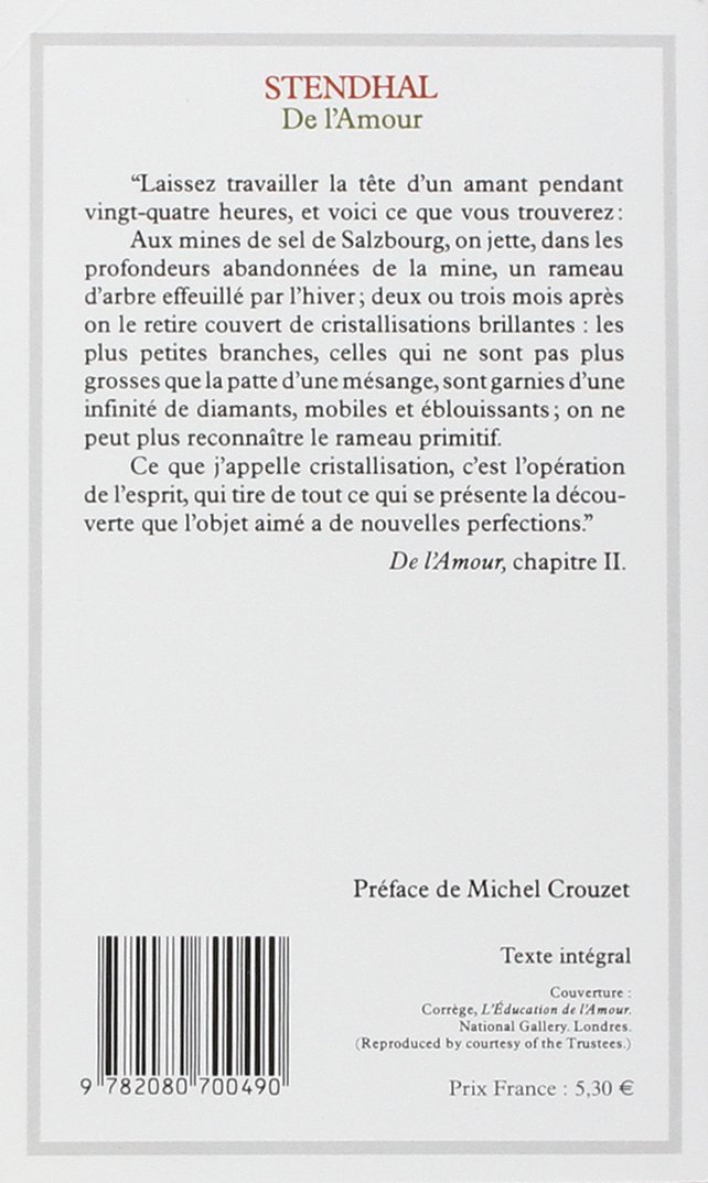 De L Amour Stendhal Michel Crouzet Amazon Fr Livres De L Amour Stendhal Michel Crouzet Amazon Fr Livres
