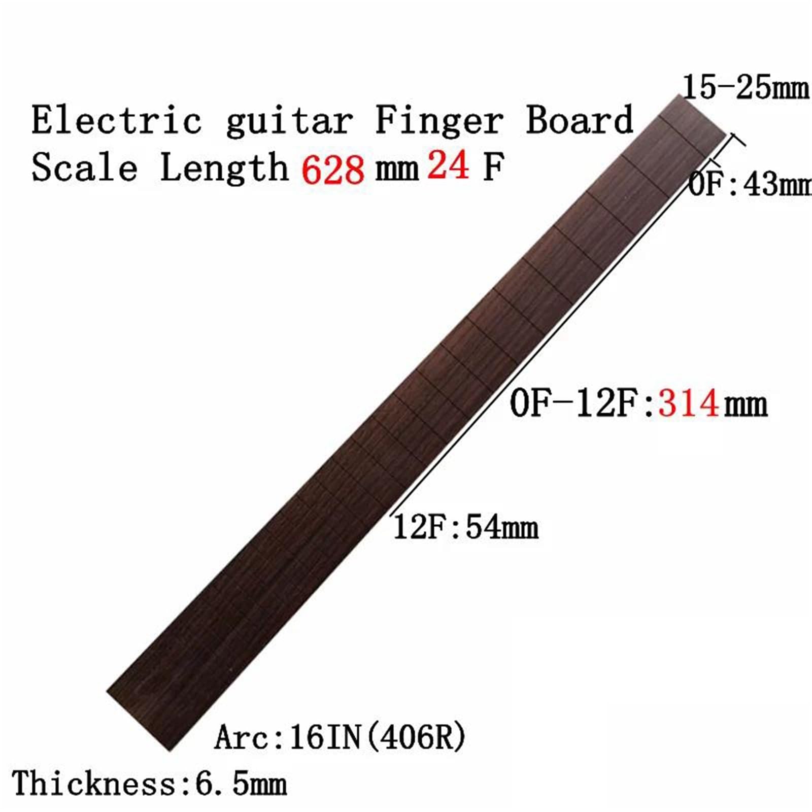 Kit Attrezzi Chitarra Tastiera Per Chitarra Elettrica A 24 Tasti In Palissandro Naturale (disponibile Nelle Lunghezze Scala 628 Mm/648 Mm)(628mm)