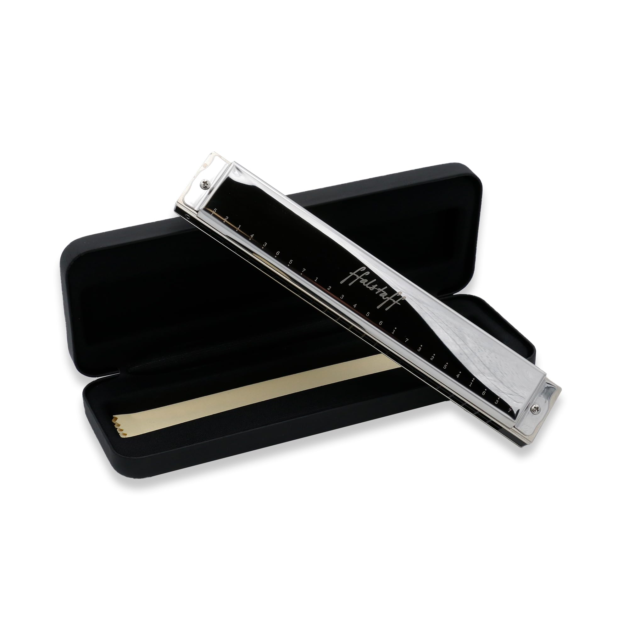 ffalstaff FHR-24 Harmonica Tremolo 24 voix en Do (C) - 24 trous, plaques en cuivre et anches en bronze phosphoreux, coques en métal, étui rigide inclus