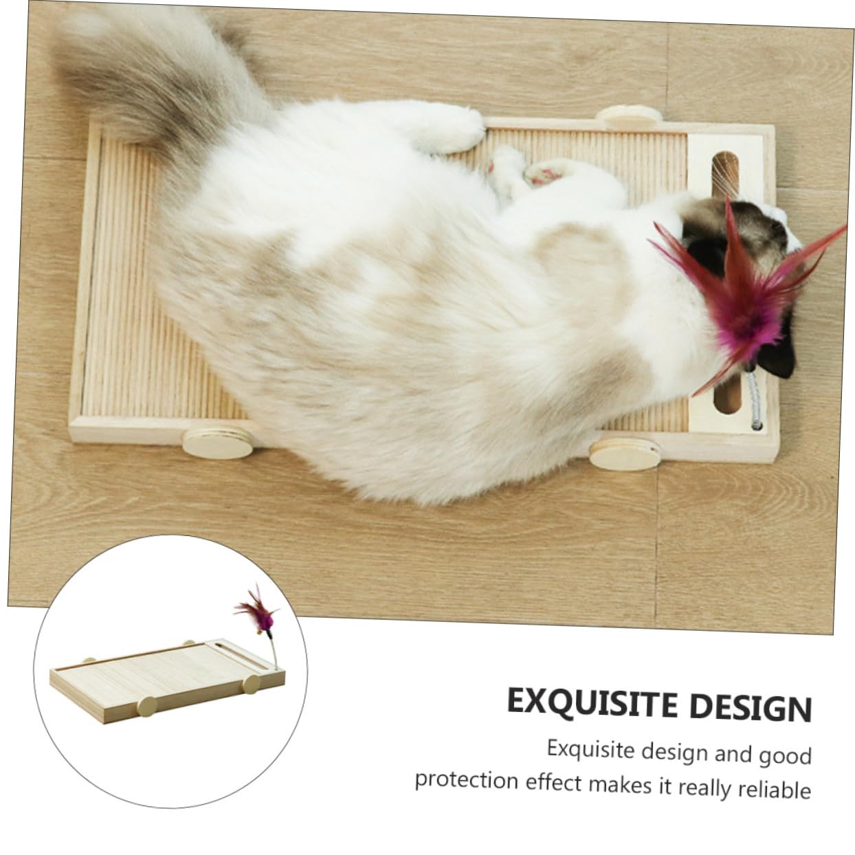 Tiragraffi in Legno per Gatti Resistente e Multifunzionale, Protegge Divani e Mantiene Attivi i Gatti, Accessorio per Giochi Stimolanti in Articoli per Animali Domestici