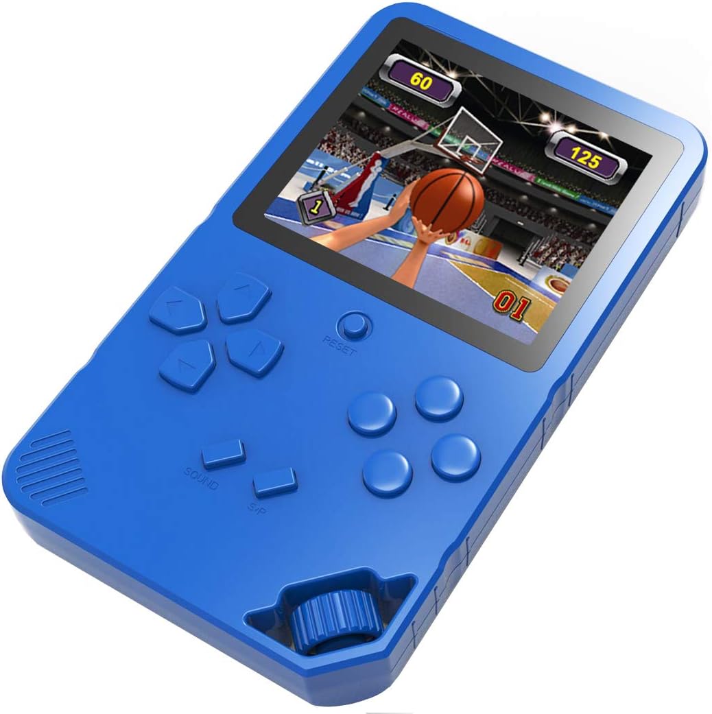 Handheld Game Console for Kids Portable Gaming Player with Built in 220 16 Bit Electronic Video Games 3.0” Large Screen Rechargeable Game System for Children’s Birthday (Blue)