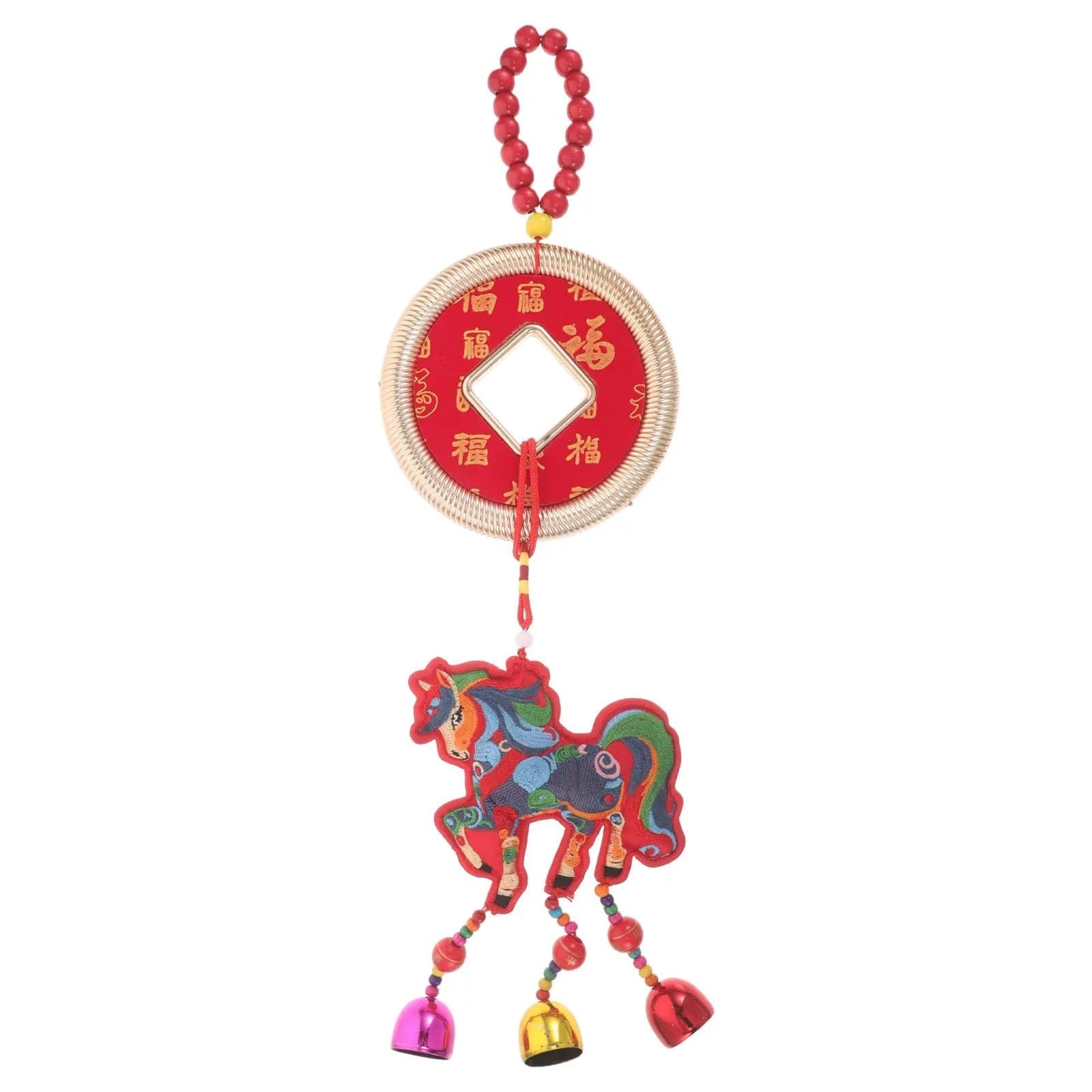 Chinese New Year Horse Wind Chime - Red Year Of The Horse Hanging Pendant(Type B)