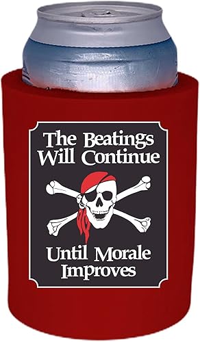 Las palizas continuarán hasta que la moral mejore la espuma gruesa Old School Can Coolie (rojo)