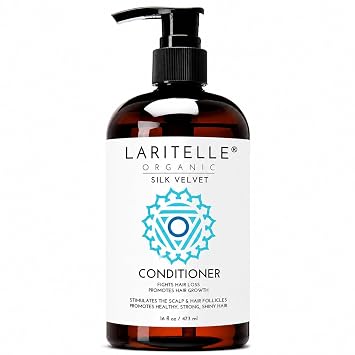 Laritelle Organic Conditioner Silk Velvet 16 oz | Prunella, Biotin, Sesame, Flaxseed & Keratin | For Scalp Sensitivity, Sulfate-Free, Vegan