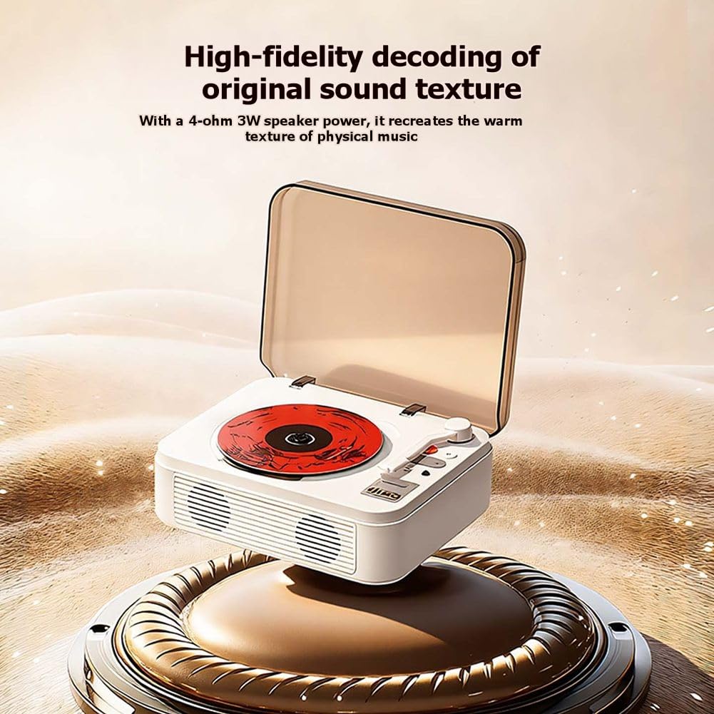 Lettore CD Sound Box Bayin con Bluetooth Bidirezionale e unità Flash USB Ricaricabile, Lettore Audio retrò.